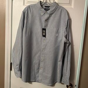 NWT Chaps Pinstriped Button Down Long Sleeve shirt - Size XL